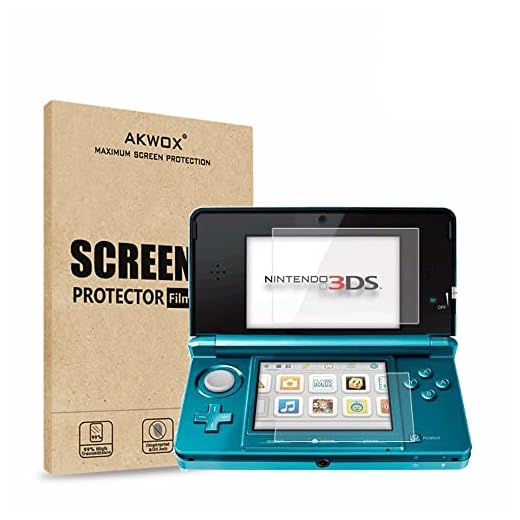 AKWOX (Pack of 4) HD Clear Crystal Top LCD Screen Protector + Buttom LCD Screen Protective Filter for Nintendo 3DS