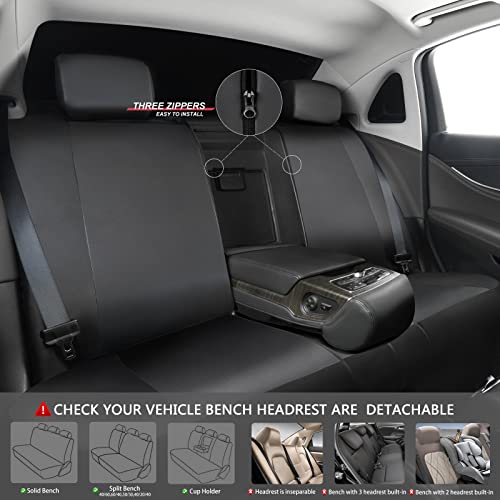 Car-Grand Leather Car Seat Covers, Breathable And Waterproof Faux Leather Automotive Seat Covers For Cars Suv Pick-Up Truck Sedan, Universal Driver Seat Cover With Backrest (Full Seat, Black&Red) #TOP5