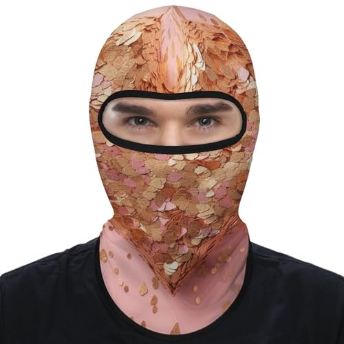 Balaclava para Hombres y Mujeres con Brillo de Lentejuelas en Forma de Corazón, Máscara Facial Completa para Esquí y Ciclismo miniatura 1