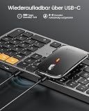 ProtoArc Klawiatura i mysz Bluetooth do Mac, KM100-A Multi-Device Wireless Keyboard Mouse, pełny rozmiar, ponowne ładowanie do MacBook Pro/Air, iPhone, iPad, biała