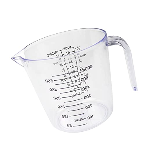 VINTORKY Measuring Cup Scales 600ml Plastic Liquid Measuring Pitcher for Kitchen and Salon Use