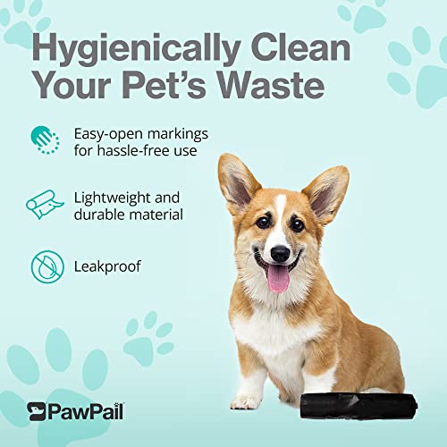 Image of PawPail Trash Can Liners, Dog Poop Disposal Bags, 100% Recycled Plastic, Floral Scented, for PawPail Pet Waste Station, Cat Litter Box, or Outdoor Trash Can | 1 Roll of 20 Large Size Bags (Pack of 3)