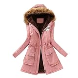 Womens Winter Coats, Warm Sherpa Lined Jacket Mid Length Heavy Parka Coat Thickened Windproof Outerw