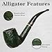 Savinelli Alligator Collection - Hand Stained Italian Wood Pipes, Collectible Briar Pipe Handmade in Italy, Green 606 KS