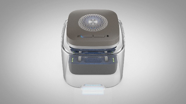 Flow-med Dry-cap UV 4: All-in-One Hörgeräte-Trockner Mit UV-Licht, Ladefunktion & Smarter Sensorsteuerung
