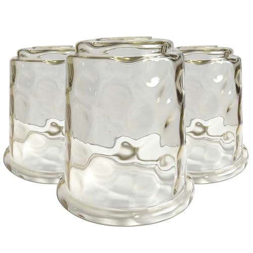 Image of 3 Pack Light Fixtures Replacement, Globe Shaped Hammer Glass Clear Amber Glass Shade for Pendant Light Vanity Wall Sconce, E26 Base 1-5 /8 Inch Fitter