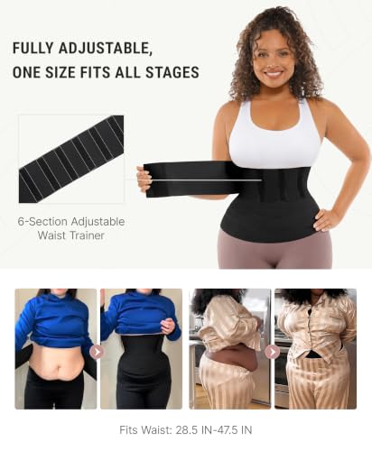 Image of FeelinGirl Waist Trainer for Women Trimmer Belt Waist Cincher Tummy Wrap Plus Size Snatch Bandage Body Shaper