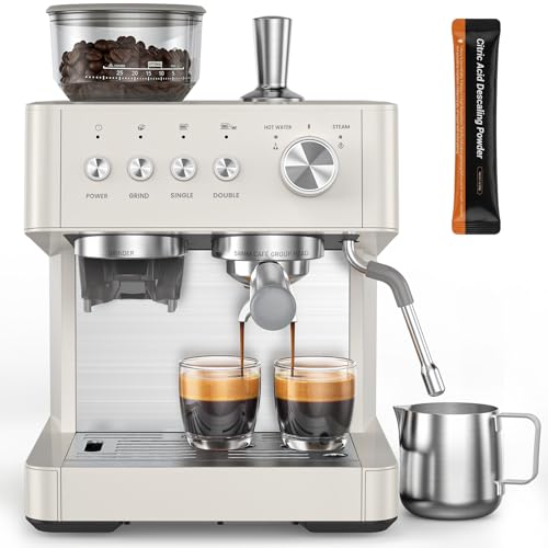 Image of Electactic 20 Bar Espresso Machine with Milk Frother-Classic Almond