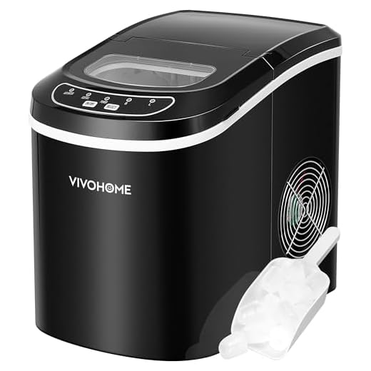 VIVOHOME Electric Portable Compact Countertop Automatic Ice Cube Maker Machine with Hand Scoop and Self Cleaning Function 26lbs/Day Black