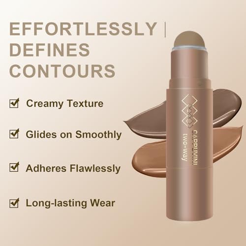 Okerker Cool Toned Cream Contour Stick for Fair Light Pale Skin, Grey Nose Contour Makeup Built-in Sponge, Smooth Long Lasting Bronzer, Blendable Lightweight Contouring Stick #01 Cool Ash Brown 4g