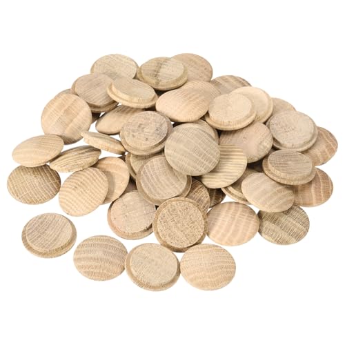 Image of uxcell 50 Pcs 1.1 x 1.4 Inch Wood Hole Plugs, Wooden Screw Hole Cover, Wood Pocket Button Plug for Chair Stair Craft Furniture Woodworking