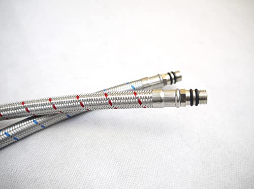 Xcel Home 2 x flexible Wasserhahn-Anschlüsse M12 (12 mm) x 1/2 BSP (900 mm) (Paar), flexible Schlauchstutzen, Monoblock-Mischbatterien, langlebig und langlebig, Ersatz-Küchenspüle, Badezimmer,