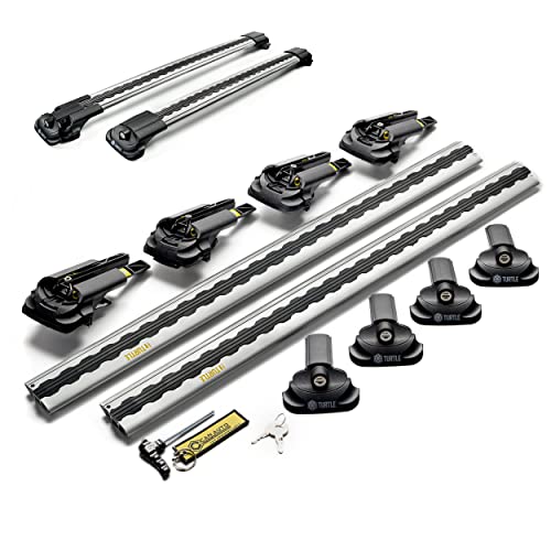 Turtle AIR1 | Dachgepäckträger Dachträger | Kompatibel mit Dacia Duster 2018-; Dient der Montage von Dachboxen, oder Dachfahrradträger, Leiter | Robuste Konstruktion aus Aluminium