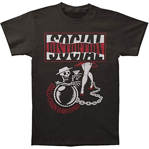 Social Distortion Ball and Chain Tour Fitted Jersey tee (XL) Coal