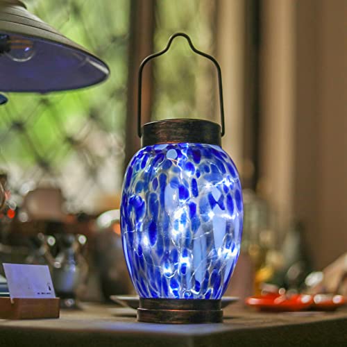 Solar Lanterns Outdoor Waterproof Glass Hanging Solar Lights Outdoor Decorative
