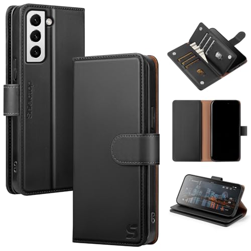 Shieldtop Compatible with Samsung Galaxy S22+ Plus Wallet Case with Card Holder,Women Men RFID Blocking PU Leather Folio Flip TPU Protective Cover Credit Card Slots,Phone Case for S22 Plus,Black by Shieldtop - Used condition - US$8.79