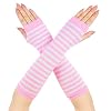 Lange armwarmers, gestreept, vingerloze handschoenen voor vrouwen