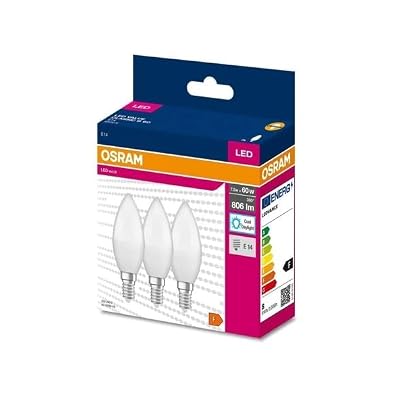Osram Ledvalue 75W (60W) 3 Lu Led Candle Bulb White - 6500K E14 [Energy Class F]