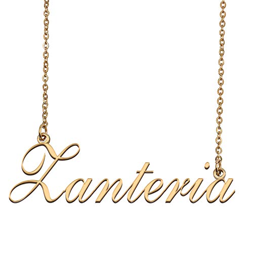 HUAN XUN Custom Personalized Name Necklace in Golden Silver for Women Zanteria