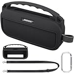 co2CREA Case Silicone for Bose SoundLink Flex (2nd Gen) Bluetooth Portable Speaker, Portable Ultra-light Protective Sleeve with Carabiner and Shoulder Strap (Speaker and Accessories not Included)