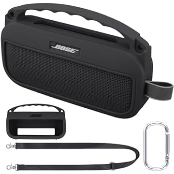 co2CREA Capa de silicone macio de substituição para alto-falante portátil Bose SoundLink Flex 2ª geração Bluetooth (capa de silicone, capa preta)