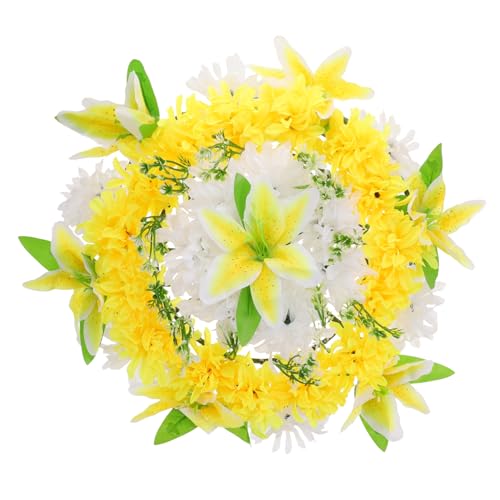 ABOOFAN Corona Commemorativa Per Tomba Fiori Artificiali Corona Di Fiori Per Cimitero Semplice e Durevole Per Funerali e Lutti
