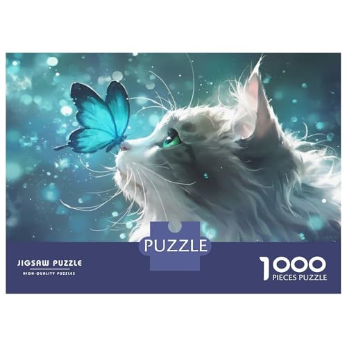 Rompecabezas reto imposible de 1000 piezas con diseño artístico de gatos para adultos. 2