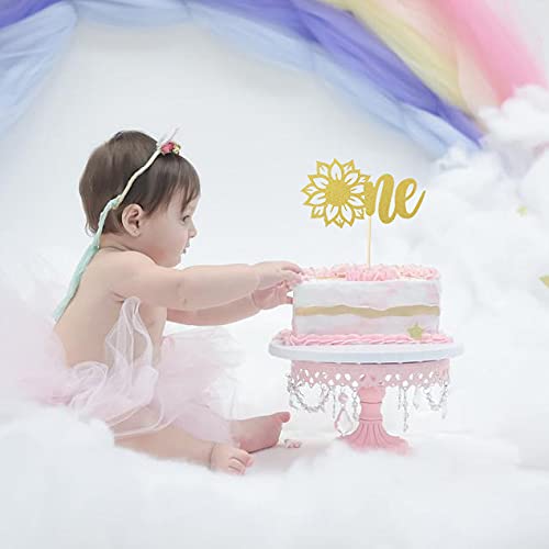 Gold Glitter One Cake Topper - Happy 1St Birthday Anniversary Cake Decoration, First Birthday Party Smash Cake Topper, Photo Booth Props #TOP5