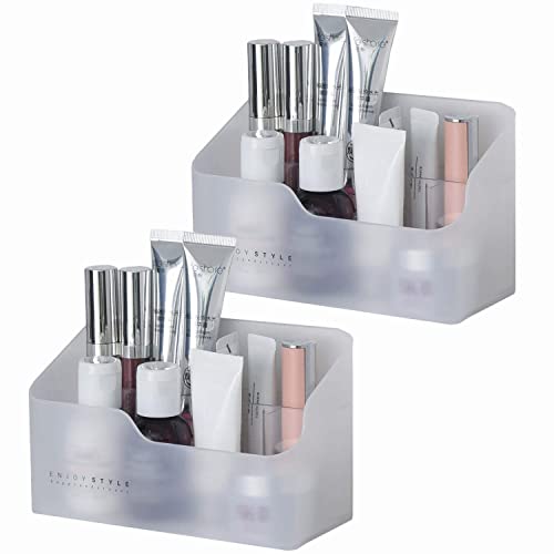 Image of 2 Pack Makeup Organizers and Storage，5-Compartment to Store Makeup /Lipstick /Makeup Brushes /Jewelry Etc. Bathroom Bedroom Cosmetic Storage (white)