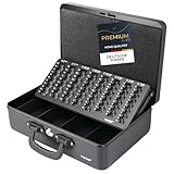 HMF 22037-02 Geldkassette Geldzählkassette 2 Tragegriffe, 36 x 25 x 11 cm, schwarz