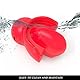 BDSMJOY Neu BDSM Silikon Ball Gag Zungenfixierung Knebel Mund Extrem,mit Satin Augenmaske SM Augenbinde,Einstellbar Ballknebel Mundknebel SM für Frauen,Fetisch Sklavin Bondageset Fessel Set (Rot)