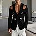 Mens Cut Out Blazer Jacket Novelty Fashion Single Breasted Sport Coat Sexy Lapel Collar Party Suit Jacket