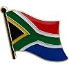South Africa Flag Die-struck Metal Single Lapel Pin with Butterfly Clasp Closure