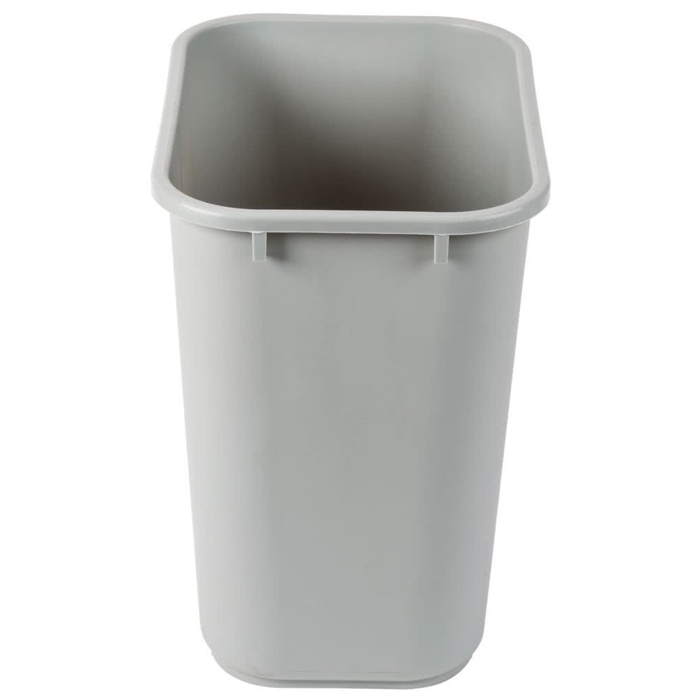 TableTop King 2818GY 28 Qt. / 7 Gallon Gray Rectangular Wastebasket