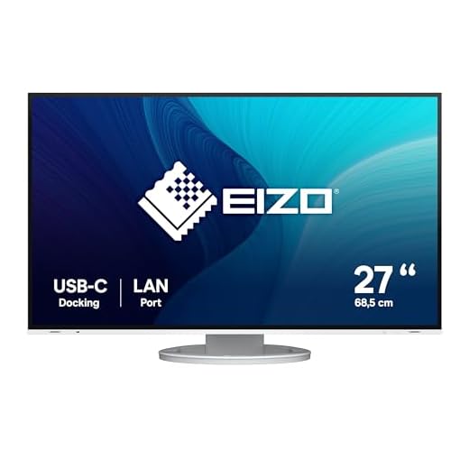 EIZO FlexScan EV2795-WT 68,5 cm (27 Zoll) Monitor (HDMI, USB 3.1 Hub, USB 3.1 Typ C, RJ-45 LAN, DisplayPort, 5 ms Reaktionszeit, Auflösung 2560 x 1440) weiß