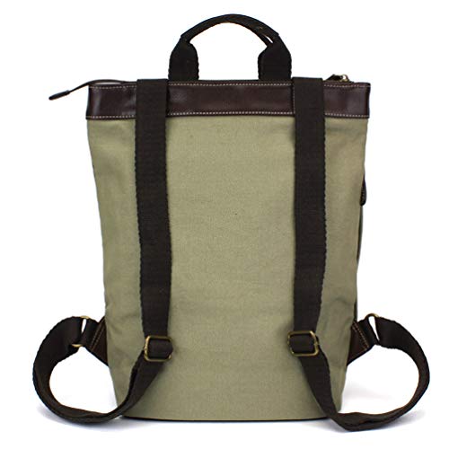 CHALA Safari Backpack Faux Leather/Canvas, Moose -Olive, One Size4