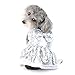 Ranphy Dog Dress for Small Dogs Girl Puppy Sleeveless Clothes Pet Cute Sequins Bowknot Skirt Doggy Spring Summer Outfit with D-Ring Cats Apparel, Silver, XS