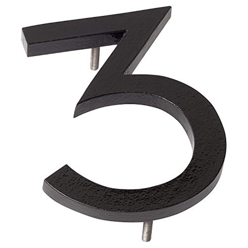 Montague Metal Products Mhn-12-F-Bk1-3 12" Black Aluminum Floating Or Flat Modern 0-9-0 House Numbers #TOP5