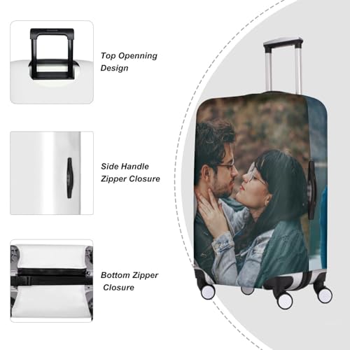Custom Luggage Cover, Personalized Luggage Cover Design Your Name Photo Text Logo, Customized Travel Suitcase Protector Cover Gifts for Men Women Kids Team, Washable, Double-Sided Printing4
