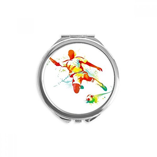 Miroir maquillage de poche football pour retouches au stade ou au sport
