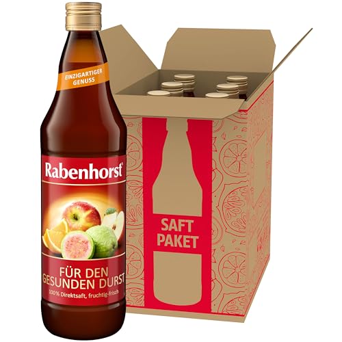RABENHORST Für den gesunden Durst 6er Pack (6 x 700 ml) - Fruchtig-frischer Mehrfruchtsaft aus Äpfeln, Orangen und Guaven