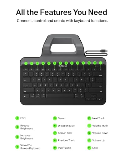 Belkin B2B130 Wired Tablet Keyboard with Stand and Lightning Connector for iPad - image 4