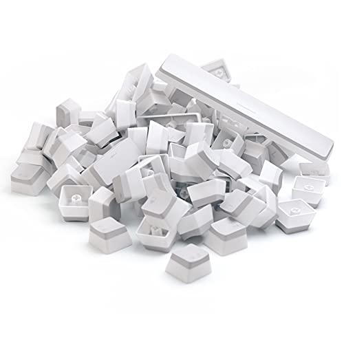 Image of GLORIOUS Aura V1 (White) Pudding Keycaps - Double Shot PBT Translucent for Mechanical Keyboards, 104 Key Set, TKL, Compact Compatible, English (US) Layout (Aura (White))