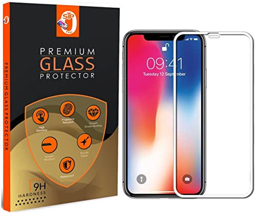 Image of STP FEEL Ultra Premium Tempered Glass Screen Protector Guard For iPhone X /iPhone 11 Pro /iPhone XS (White, Pack of 1) Edge to Edge Coverage Screen Guard with Easy Installation Kit