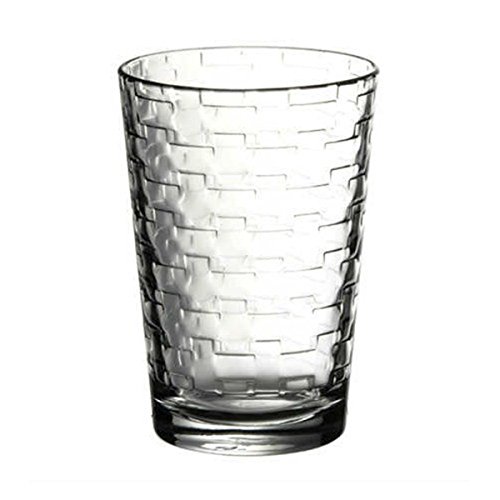 Pasabahce Set of 6 Brick Design Drinking Glasses Stackable Tumblers Water Glasses