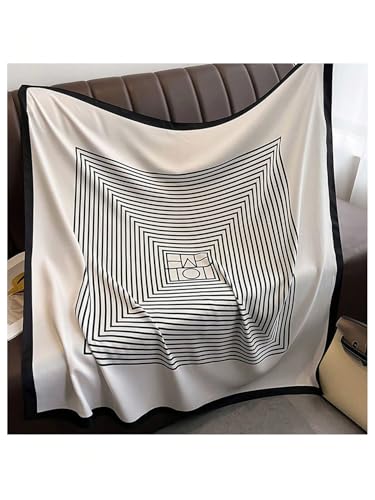 Milumia Women's Striped Print Square Hair Scarf Vintage Bandana Head Kerchief4