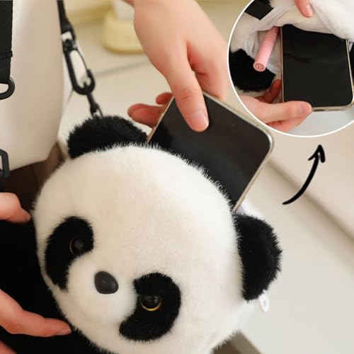 Mochila de peluche de panda rojo ajustable y suave para niños 7