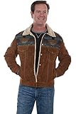 Scully Men's Boar Suede Jean Jacket Brown Large