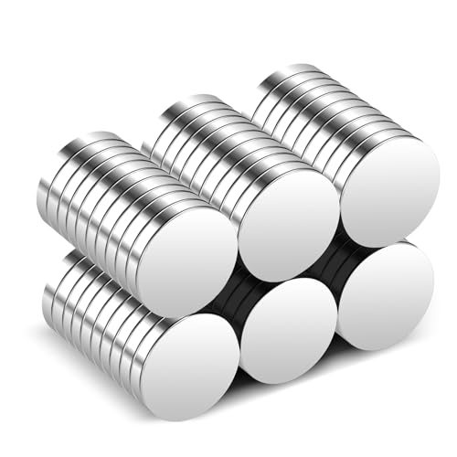 Image of TRYMAG Small 60Pcs 12x2mm Neodymium Magnets, Tiny Strong Small Round Circle Rare Earth Magnets for Refrigerator, Office, Whiteboard, Crafts, DIY