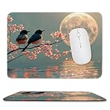小型 ゲーミング マウスパッド ムーンバード キーボードパッド マウスマット デスクマット 小型 ゴム底 エレコム 光学式 マウス対応 滑り止め 耐久性 良い おしゃれ かわいい 防水 サイバーカフェ オフィス最適 適度な表面摩擦 男性のプレゼント 30x25 cm jp-1173